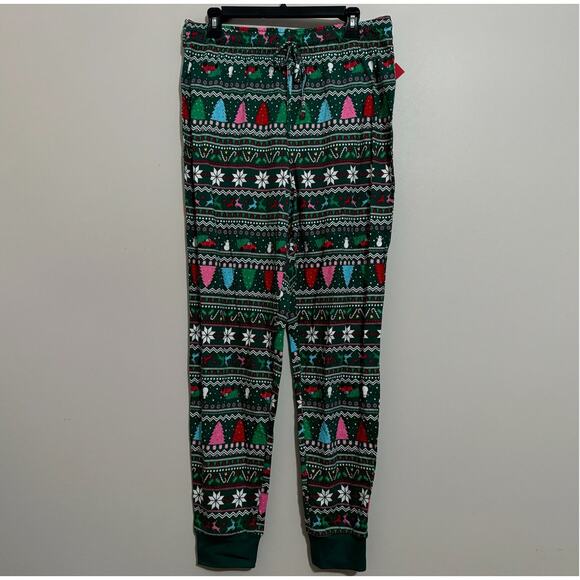 Macys Pajama Set Mens Large Green JOLLY Holiday Festive Lounge Comfy Cozy Sleep - Picture 8 of 9